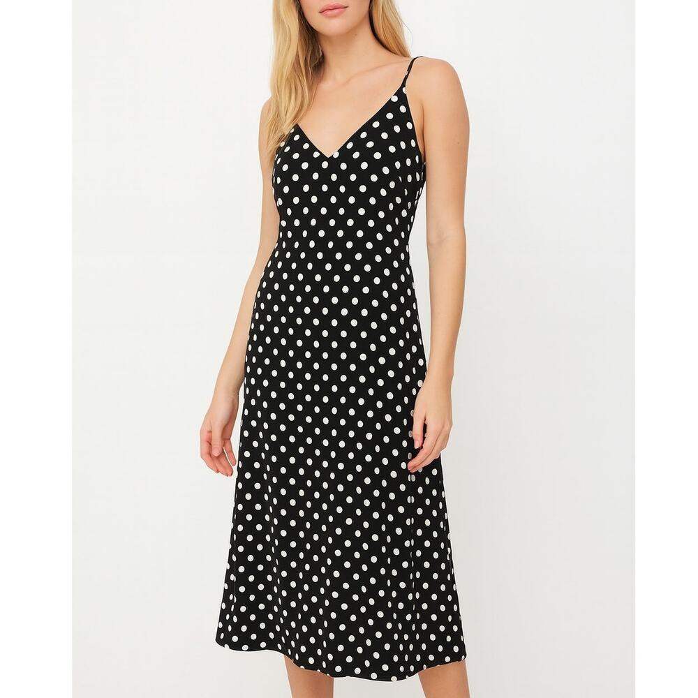 2/$30 Zara Polka Dot Midi Dress Black White Size S